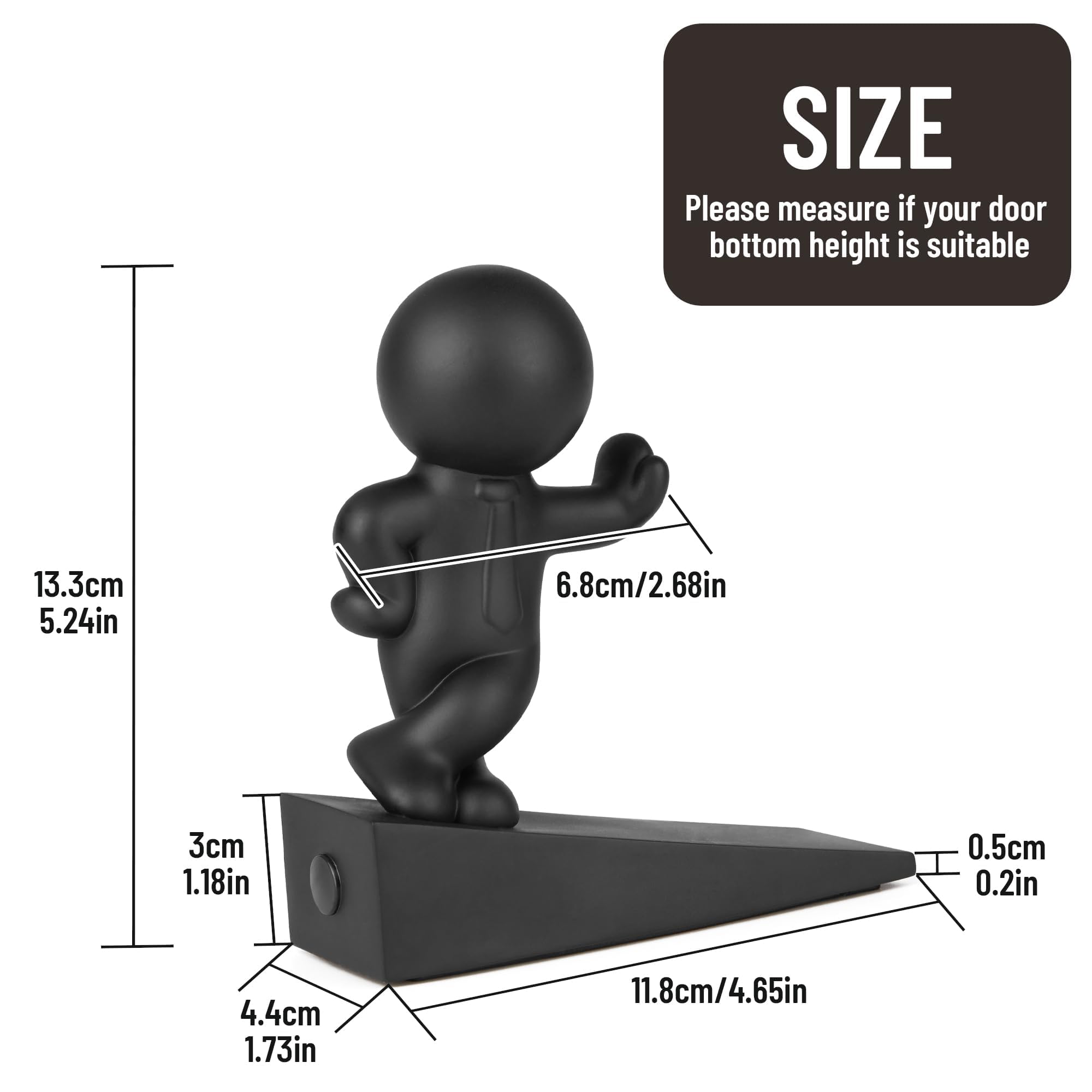 Omoojee Cute Door Stop, 2 Pcs Decorative Door Stopper, Effective to Hold Your Door Open, Black+White (Patented)