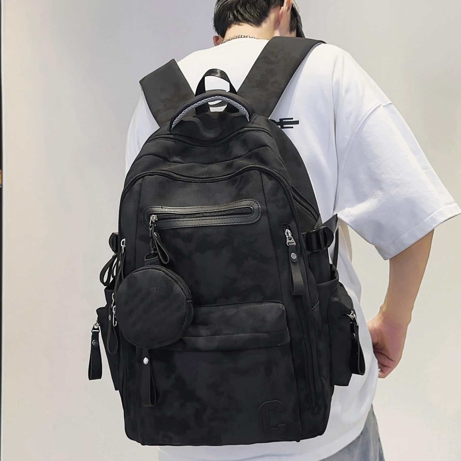 Zaino Nuovo da Donna Borsa Viaggio Femminile Zaini Scuola per Ragazze Adolescenti Libro Mochila Libro-White