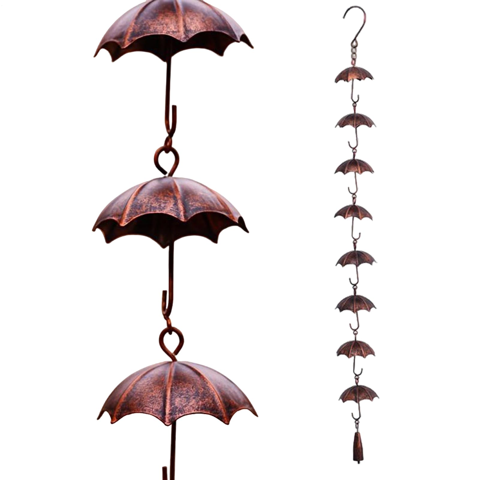 zjhukfmc Rain Catcher Chain, Decorative Downpipe Water Collector, Hanging Rain Chain Decoration, for Foundation Protection, Homeowners, Backyard, Outdoor, Cottage, Front Entrance, Patio