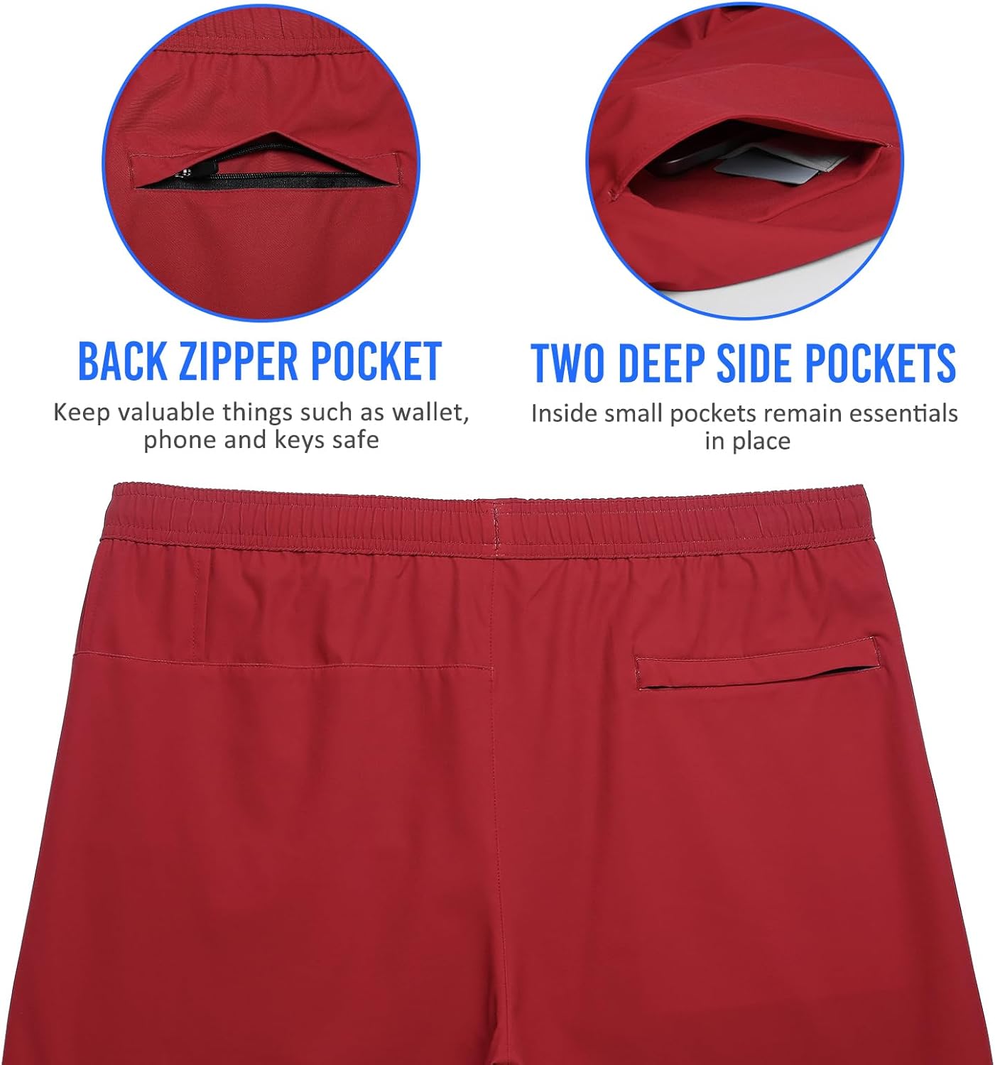 maamgic Mens Workout Shorts 2 in 1 Stretch 5" Gym Shorts Running Shorts with Compression Liner Zip Pocket - Image 5