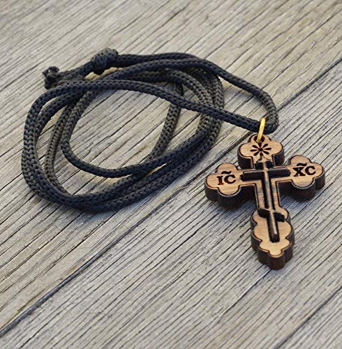 Most Original Gifts Orthodox Eastern St. Nicholas Olive Wood Cross Necklace In Cotton Pouch Bethlehem Certified - Wooden Cross Necklace For Men & Women #TOP4