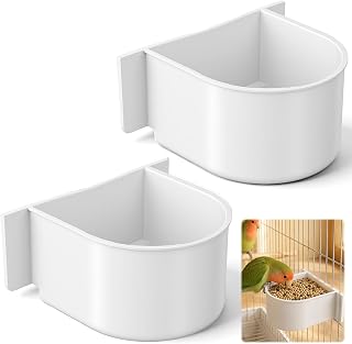 2PCS Bird Cage Feeder Cage Bird Feeder Birds Bowls for Cages | Hanging Bird Food Bowl Cups Bird Food Water Bowls Dishes Bird Water Cage Accessories for Parrots Small Birds Pigeons Parakeet