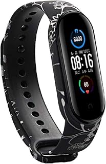 Pulseiras NSmart compatível com MI BAND 5/6 + Película - Nandos-Store (Negra flor)