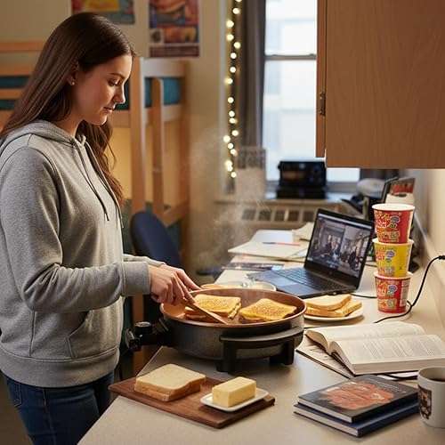 Miniatura 10 de OVENTE Sartén eléctrica de 12 pulgadas y sartén con revestimiento antiadherente, potencia de 1400 W, control de temperatura ajustable, tapa de
