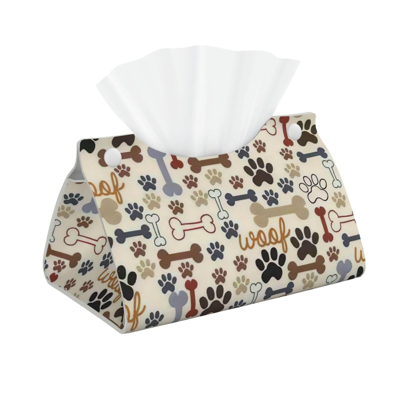 Dog Bones Paw Print Long Tissue Box Cover Tissue Dispenser Box For Living Room, Office, Car, Bathroom