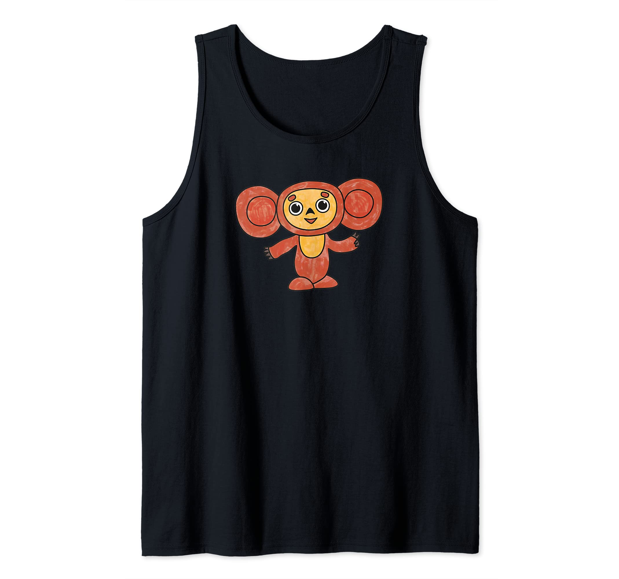 Peace Sign Cheburashka Doll Cute Soviet Cartoon Character Tank Top