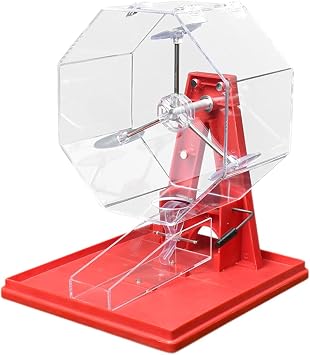 Game Cage Shake Fortunate Ball Machine Drawing Toy Portable Manual Drafts Gift Number Picker Lottery Machine for Adults, Red