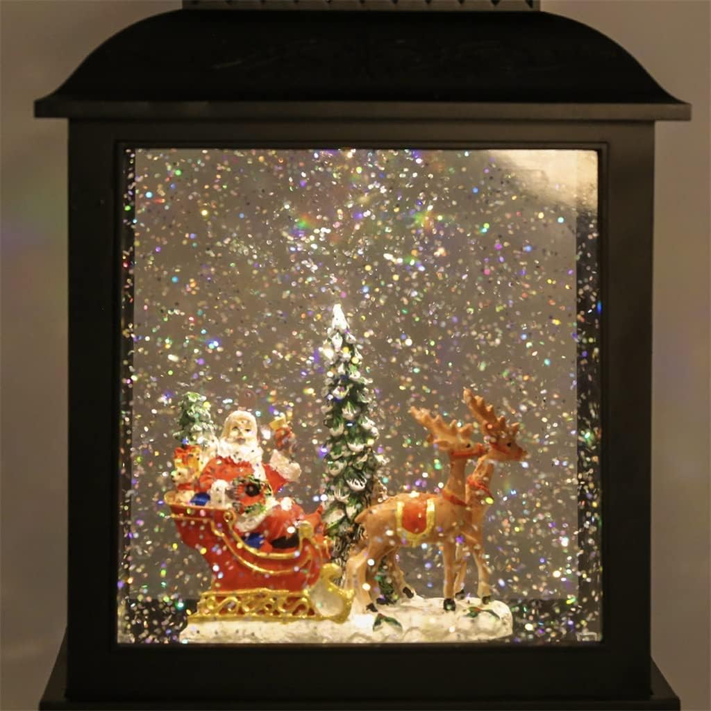 Holiday Water Lanterns Nativity in Sleigh Lighted Water Lantern Christmas Water Globe LED Light Santa
