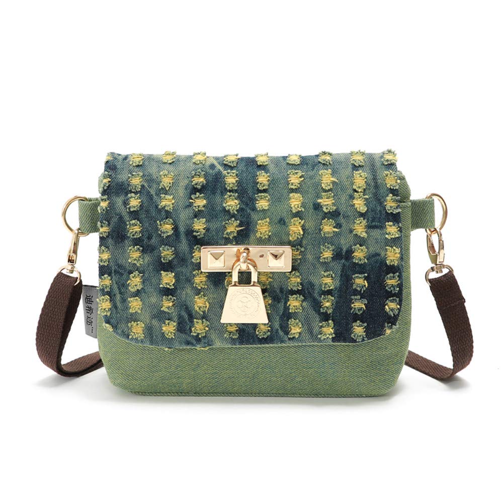 Women'S Handbags Cross Body Bags Summer Sweet Girls Street Casual Denim Hole Shoulder Bags Handbags Women Famous Brands Flap Messenger Bag   18Cm X 6Cm X 15Cm