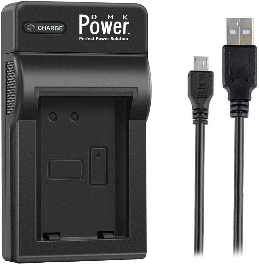 DMK Power EN-EL14 Single Slot USB Battery Charger Compatible with D3100 D3200 D3300 D5100 D5300 P7800 camera battery