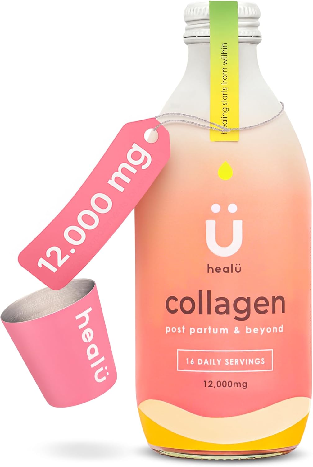 Collagen Supplements for Women 12,000mg Super Strength, Hydrolysed Peptides Liquid Bovine, High in Vitamin C & Zinc, Elevate Skin Hair Nails, Higher Absorption than Marine, Made in UK (330ml,Tropical)