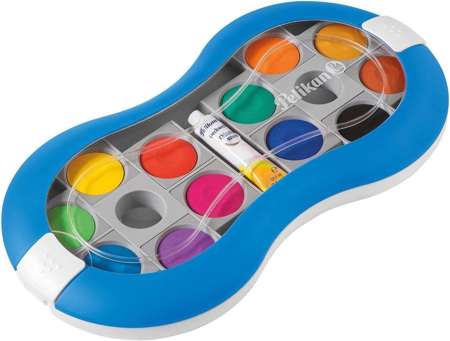 Pelikan Deckfarbkasten Space+ 735 SP/24 mit 24 Farben und 1 Tube Deckwei? (im Spezial-Set, blau)