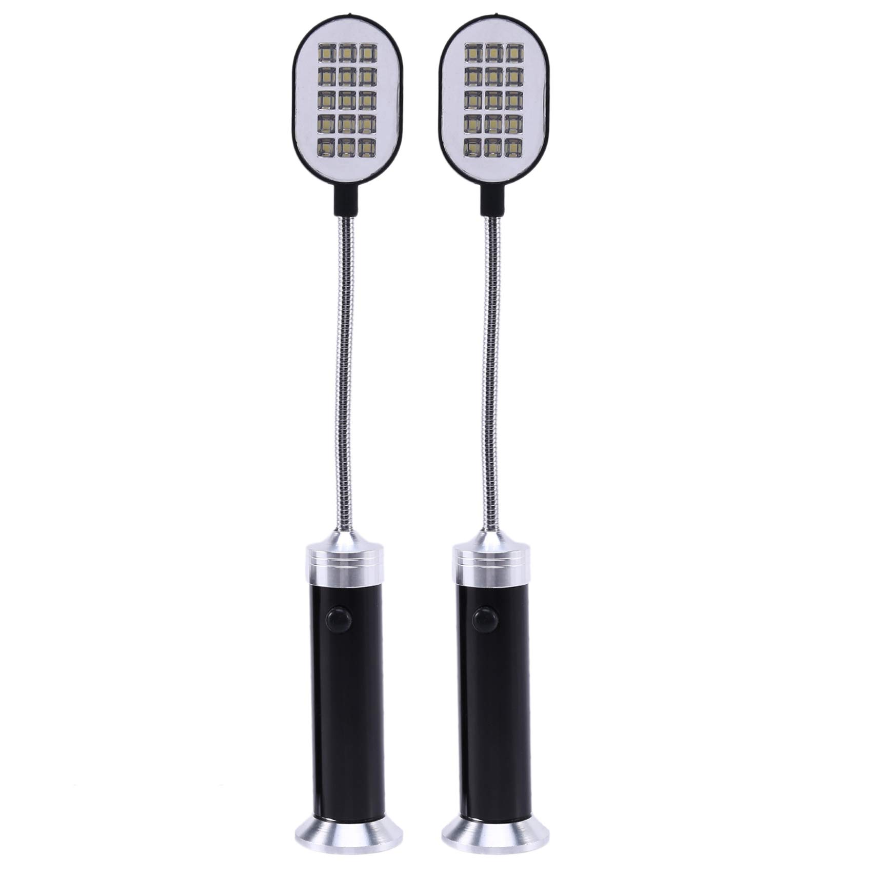 Luce per barbecue con base magnetica, super LED, a collo di cigno flessibile, resistente alle intemperie, confezione da 2