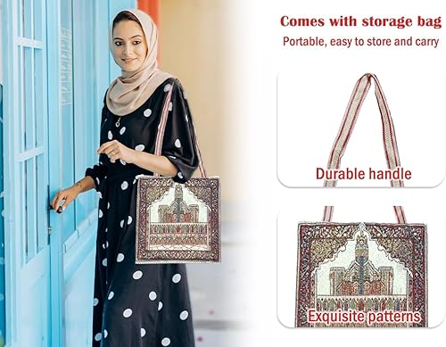 Miniatura 6 de Anlising Alfombra de oración, alfombra de oración musulmana islámica con bolsa de diseño elegante, gran regalo para familiares, amantes y amigos