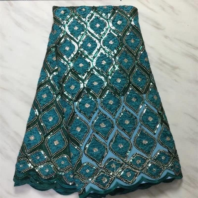 Miniatura 3 de Mahacraft - Tela de encaje de lentejuelas francesas africanas para boda tela de encaje nigeriana de organza para costura tela de encaje de tul