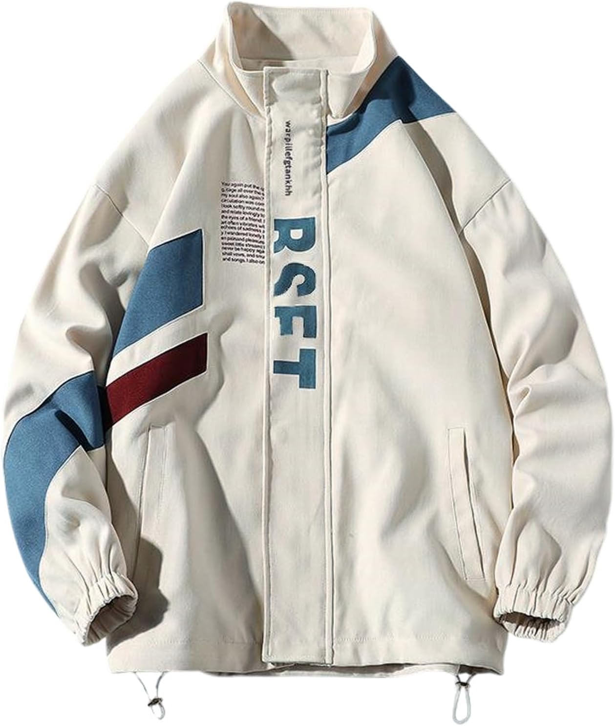 Men's Varsity Jacket Vintage Letter Print Motorcycle Jacket Oversized Patchwork Unisex Streetwear