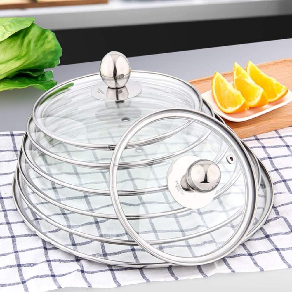 Tempered Glass Pan Lid - 44 cm Transparent Frying Pan Steamer Cover - Household Replacement