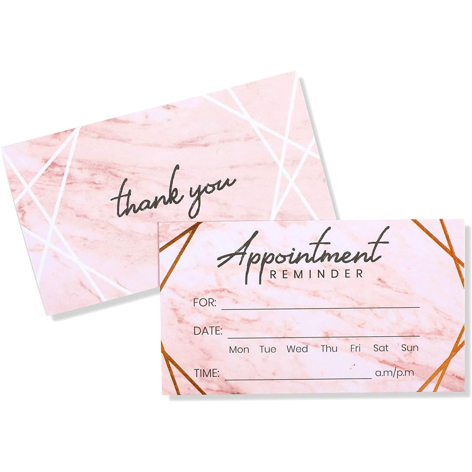 Pipilo Press Schede promemoria appuntamenti 8,9 x 5,1 cm marmo laminato oro rosa confezione da 100