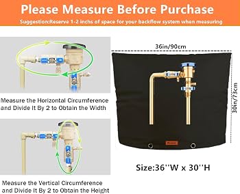 DELSWIN Backflow Preventer Insulation Cover - 13x12 Inch, Waterproof, Thermal Protection For Sprinkler Valves, Well Pumps, Winter Freeze Defense - View #2