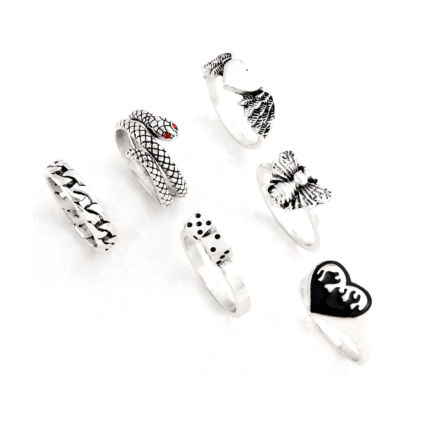 See full amazon price history chart for Shining Diva Fashion Latest Stylish Metal Boho Midi Finger Rings for Women and Girls - Set of 6 (14195r), Silver Shining Diva Fashion Latest Stylish Metal Boho Midi Finger Rings for Women and Girls - Set of 6 (14195r), Silver (B0B5DXK1W7) Amazon Price History, Amazon Price Tracker