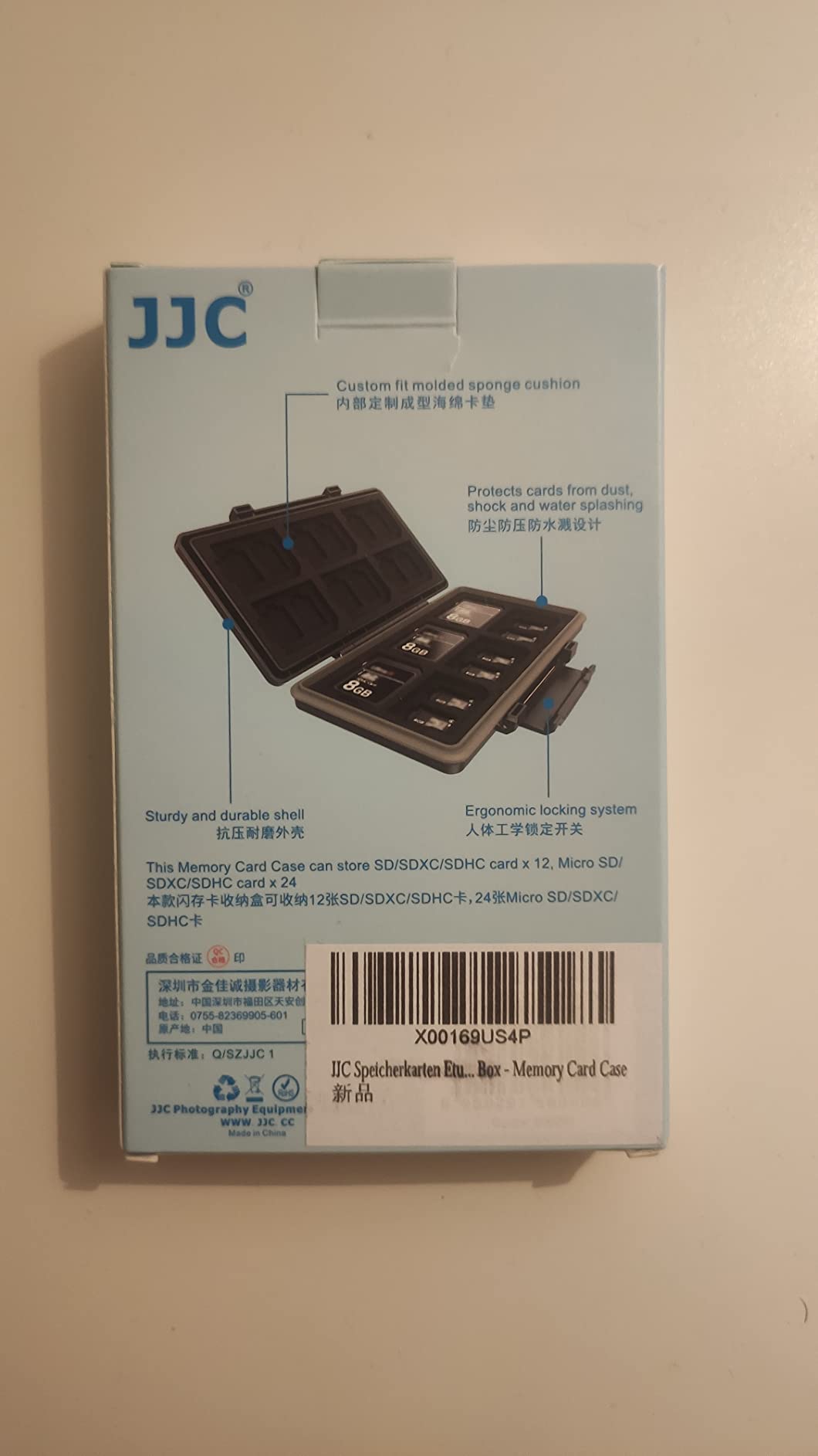 VYIBPDY 16 Scomparti Custodia Per Schede Di Memoria, Porta Schede SD,8 Schede SD E 8 Micro SD, Per SDXC, SDHC, SD, Resistente All'Acqua - Foto 13