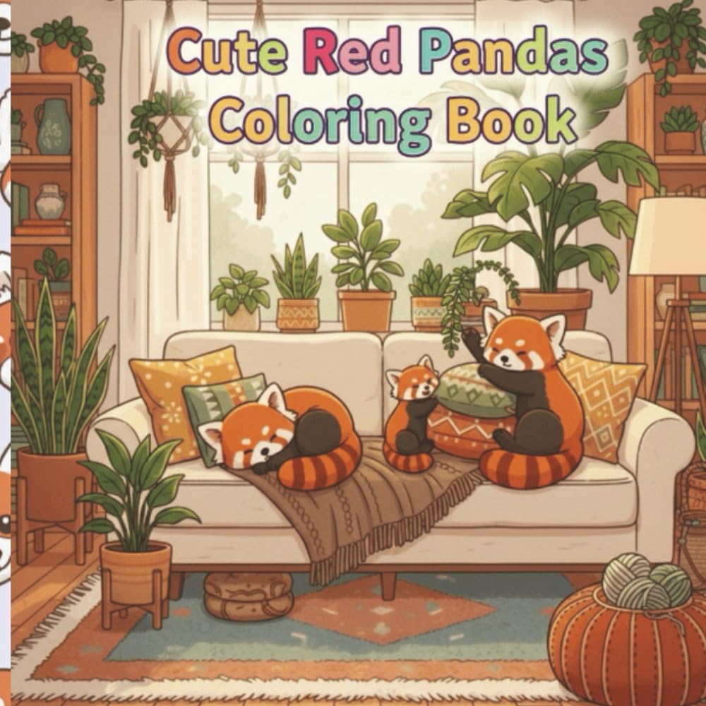 Cute Red Pandas Coloring Book: A Coloring Book