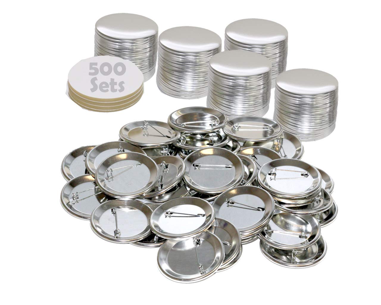 Badge A Minit 2 1/4" Pin Back Buttons 500 Pack 3011C - ONLY for BAM Machines - Generic Compatible with Badge A Mint 2.25" (57 mm Also 2 3/8))