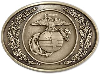 Indiana Metal Craft US MARINE CORPS EGA Traditional Design Solid Brass Belt Buckle MADE IN USA