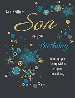 To A Brilliant Son Birthday Card - 6" X 8" Size - We also have birthday cards multipack/christmas cards packs/thank you cards multipack/wholesale/multipack