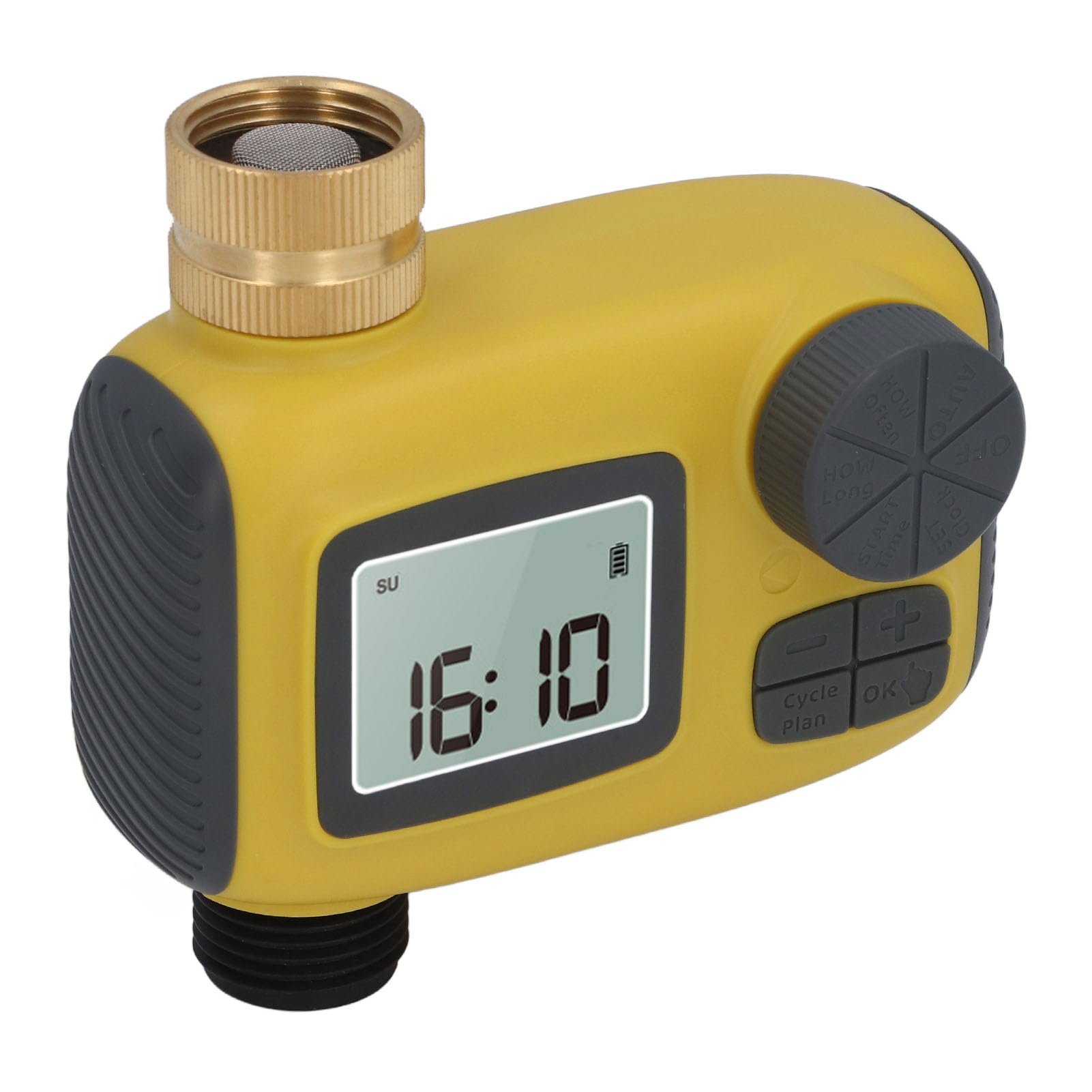 Timer per Irrigatore, Timer Programmabile per Tubo Flessibile con di Irrigazione Automatica con Ritardo Pioggia, Controller per Irrigazione Automatica Esterna Ingresso in Ottone da 1 Minuto