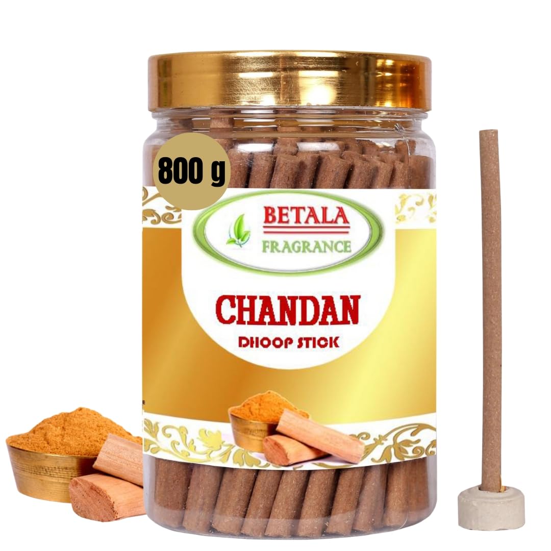 Betala Fragrance Chandan Flavour Dhoop Sticks for Pooja, Pack of 800 Gm Dhup Batti with Holder, Agarbatti, Incense Stick, Sandal, Cones, Cup, Sambrani (800 Gm) (B0BFRD1BT1) Amazon Price History, Amazon Price Tracker