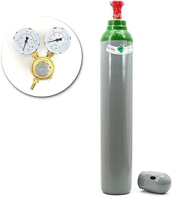 Cilindro de gas con reductor, gas de soldadura puro 4,8 argón (100 %), 10 litros TIG/WIG MIG