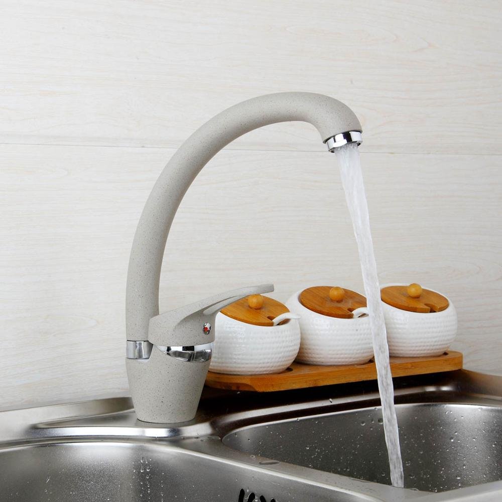 Robinet de cuisine mitigeur noir pivotant à 360 degrés pour évier