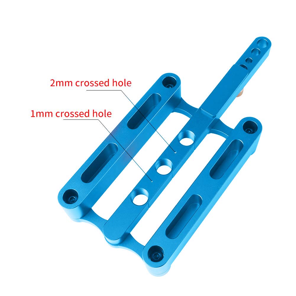Kit Guida per Trapano Autocentrante, Posizionatore per Legno in Lega di Alluminio 6/8/10mm con 9 Boccole in Acciaio per Foratura Mobili