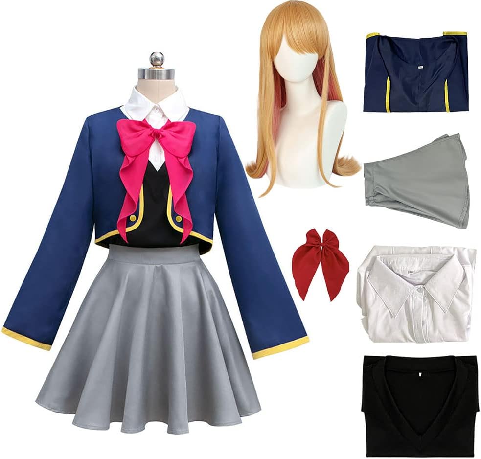 Ai Hoshino Akuamarin Hoshino Anime Cosplay Uniform Dress Outfit With Wig