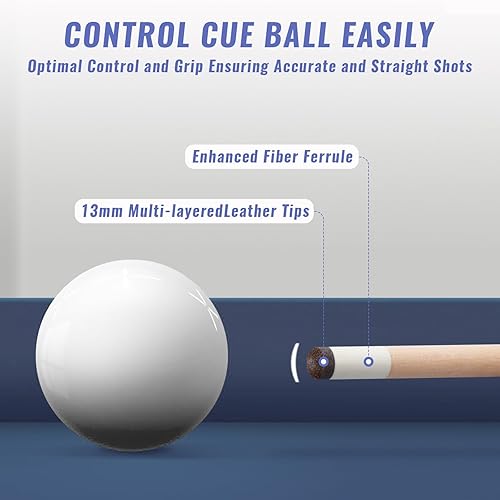 Miniatura 5 de Palo de billar de 0.512 in, 58 pulgadas, 19 20 onzas, palo de billar de 12 arce, tacos de billar, palo de billar para hombres y mujeres, palos de