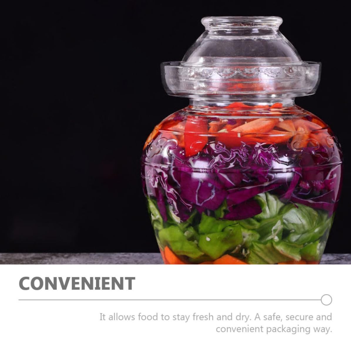 Barattolo e Conservazione Alimentare in Vetro per Fermentazione da 2,5kg Coperchio Ermetico, Superficie Liscia e Confezione Pratica Stili multipli per Ristorante Stili multipli
