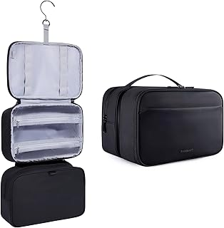 BAGSMART Toiletry Bag for Men, Hanging Travel Toiletry Organizer Large Dopp Kit for Men, Water Resistant Travel Bag Shaving Bag for Toiletries Accessories, Door Room Essentials, Black