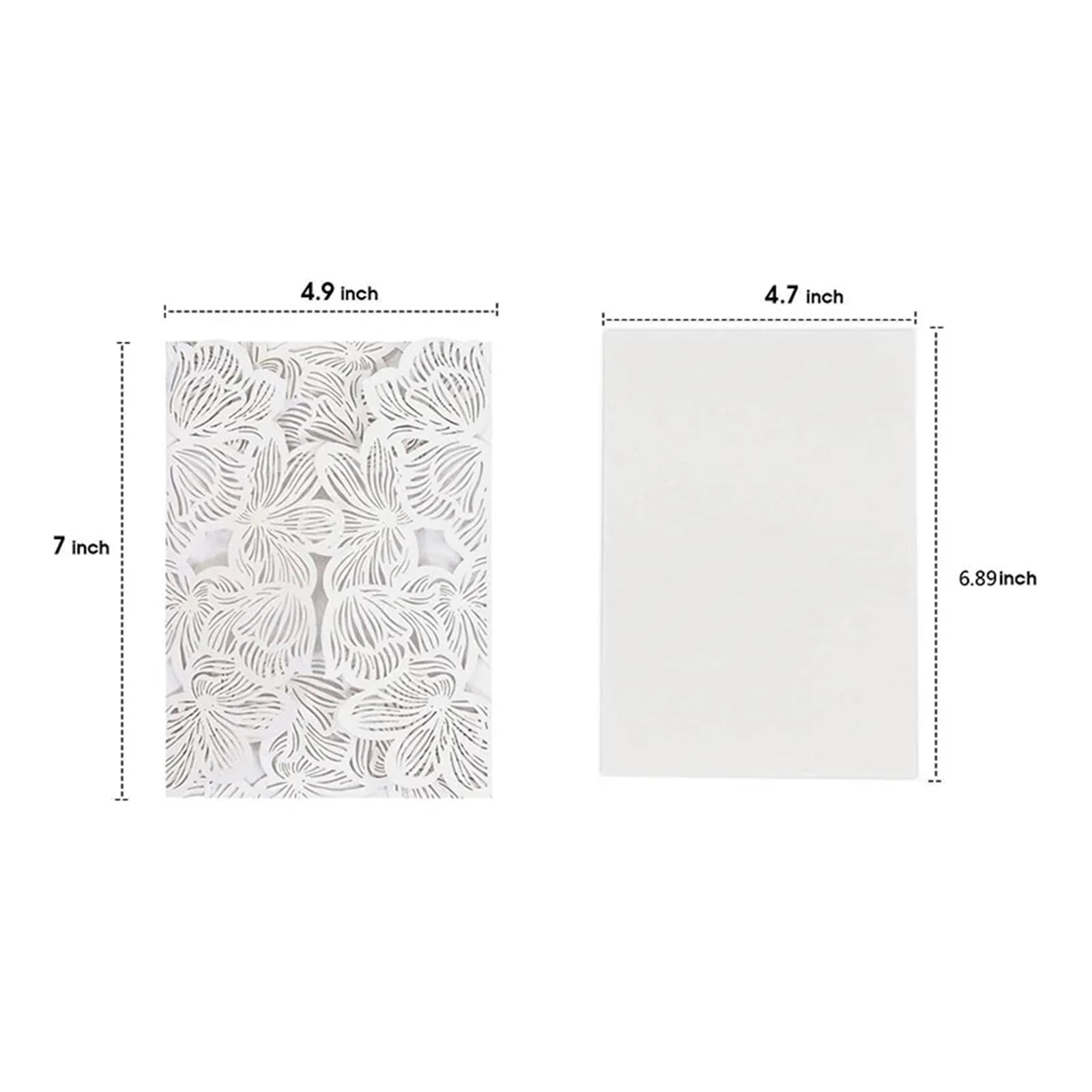 Invitaciones Boda 25/50pcs Wedding Invitations Card Elegant Rose Flower Fold Greeting Birthday Engagement Party Decoration(Blue Cover and inner,50pcs)
