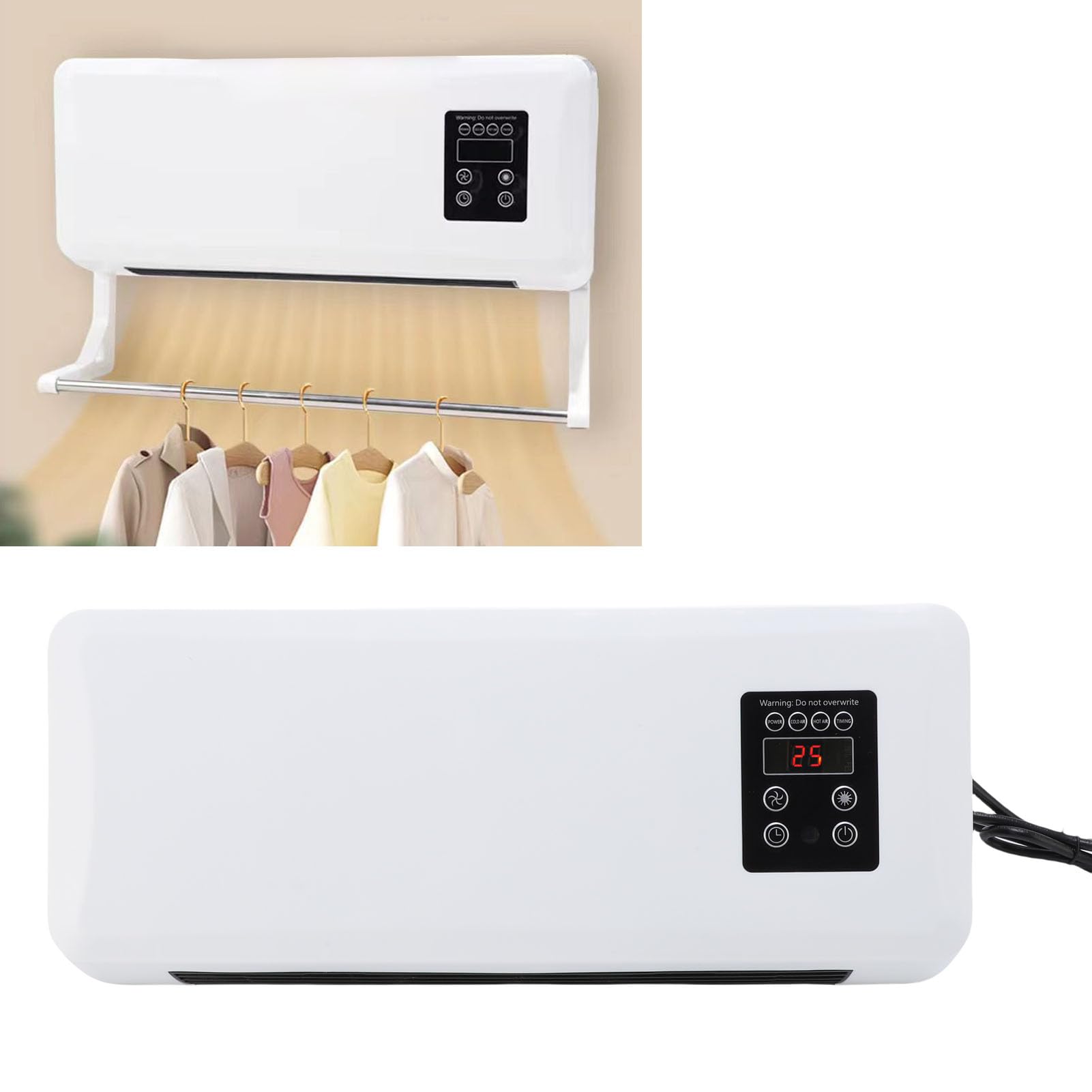 Mini Aire Acondicionado Montado en la Pared, Unidad de Aire Acondicionado Portátil de Refrigeración y Calefacción 2 en 1 con Control Remoto, para Dormitorio, Oficina, (Enchufe Europeo 220V)