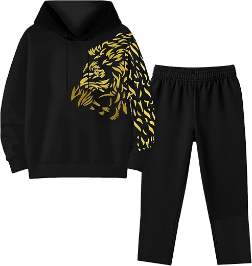 FASHA Kids Hoodie &amp; Lower Set for Boys &amp; Girls | Winter Wear Tracksuit |Hooded Sweatshirt with Jogger Pants| Comfortable C...