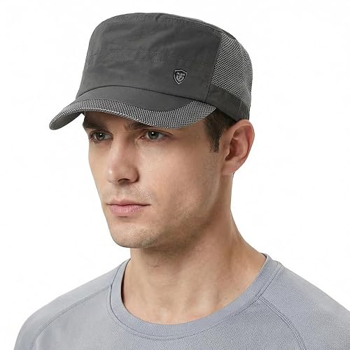 GUSTAVE® Sun Cap for Men, Lightweight Breathable Baseball Cap for Men and Women, Adjustable Summer Sun Hat with Curved Brim, Solid Color Casual Outdoor Sports Style, Gray (Unisex)