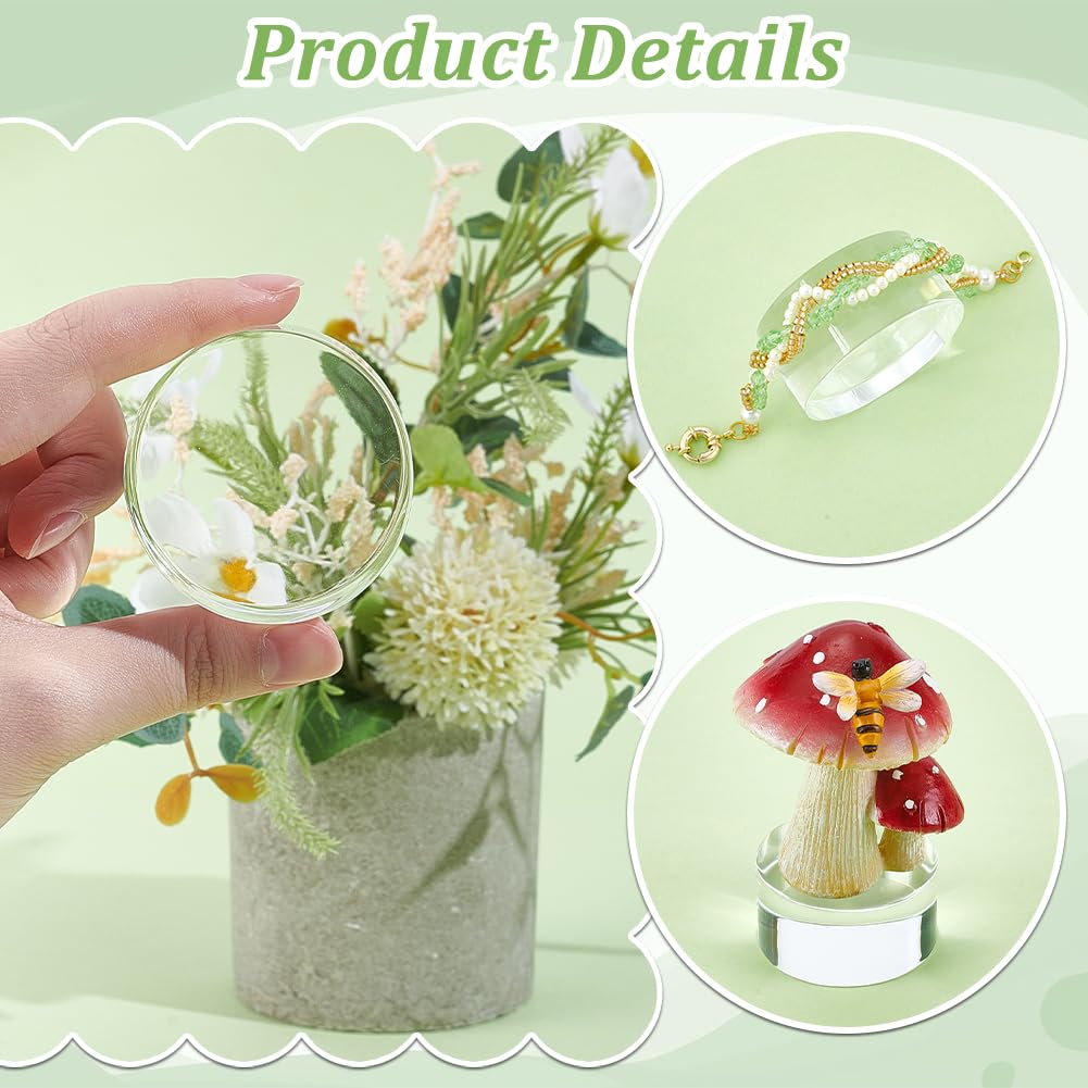nbeads 10 Stück Runder Acryl Displayblock, Klare Polierte Blöcke Zur Präsentation von Schmuck Aus Acryl Polierte Acrylkante Basis Für Den Tisch Zur Präsentation von Sammlerstücken Figuren, 5cm