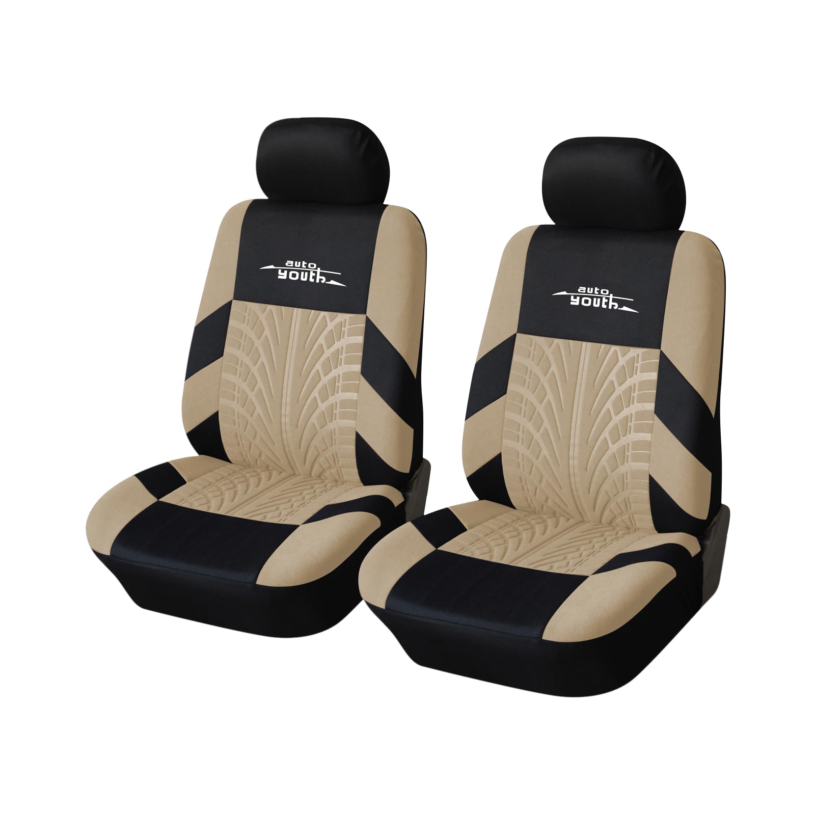 autoyouth Car Seat Covers, Universal Fit, Complete Set, Car Seat Protector, Car Seat Accessories, 4 Pieces, Beige