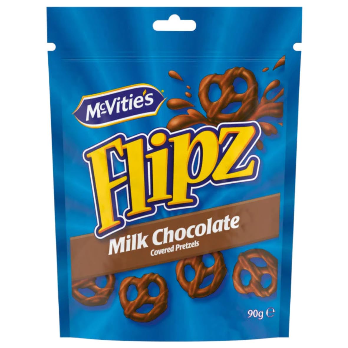 Flipz Mc Vities Bretzels Ricoperti al Cioccolato Snack Busta 90 g
