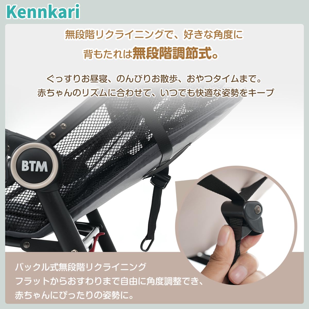 Amazon.co.jp: Kennkari ベビーカー A/B型 折りたたみ 軽量 4.7kg