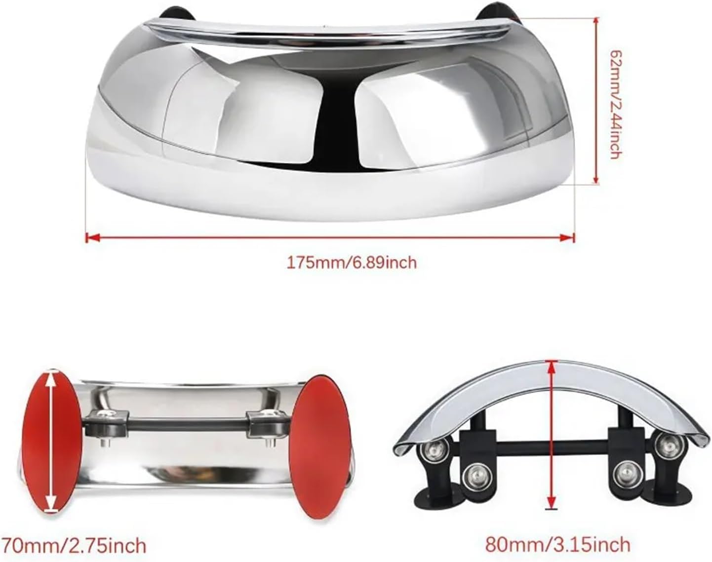 Motorcycle Windscreen 180 Degree Blind Spot Mirror Wide Angle Adjustable Rearview Mirror Safety Auxiliary Small Rear View Mirror