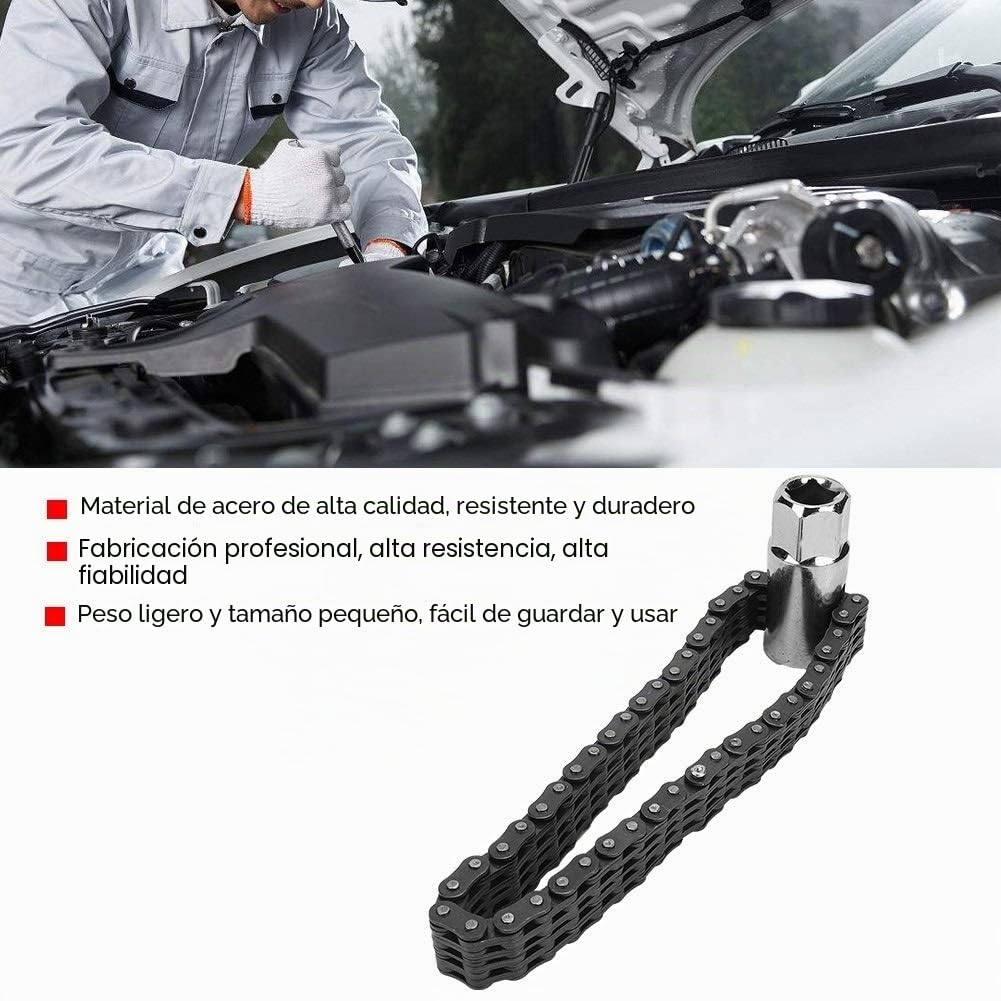 KSTE 14cm Heavy Duty Cadena Tipo de aceite Desmontaje llave for filtros de herramientas de reparación de auto universal del coche