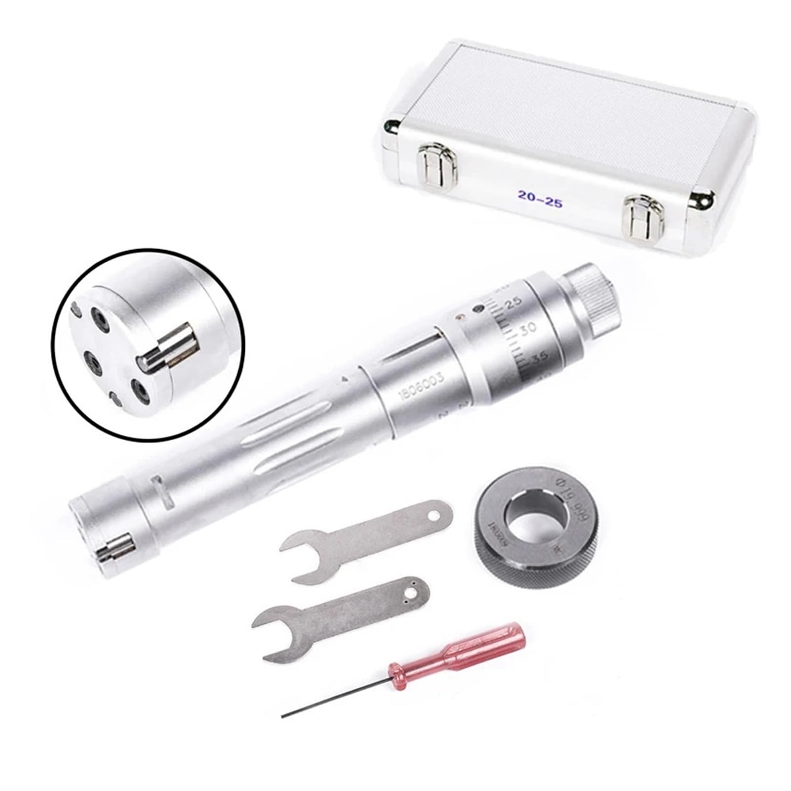 Micromètre d'intérieur à trois points, 6-100 mm, précision 0,001 mm ; outil de mesure du diamètre intérieur Erreur faible(11-14mm)