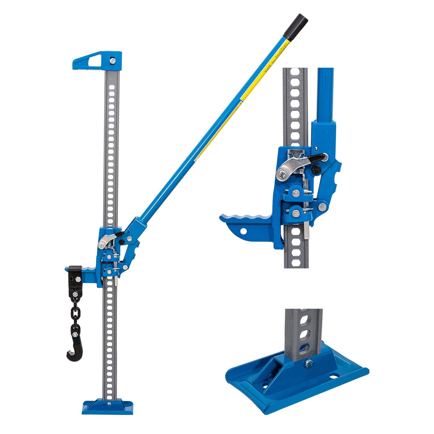 KATSU Tools Farm Jack Heavy Duty 48" 3 Ton Capacidad de Carga con Accesorio de Elevación de Parachoques, High Lifting Ratchet Farmers Jack Gato Offroad para 4X4 SUV Tractores Camiones